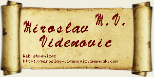 Miroslav Videnović vizit kartica